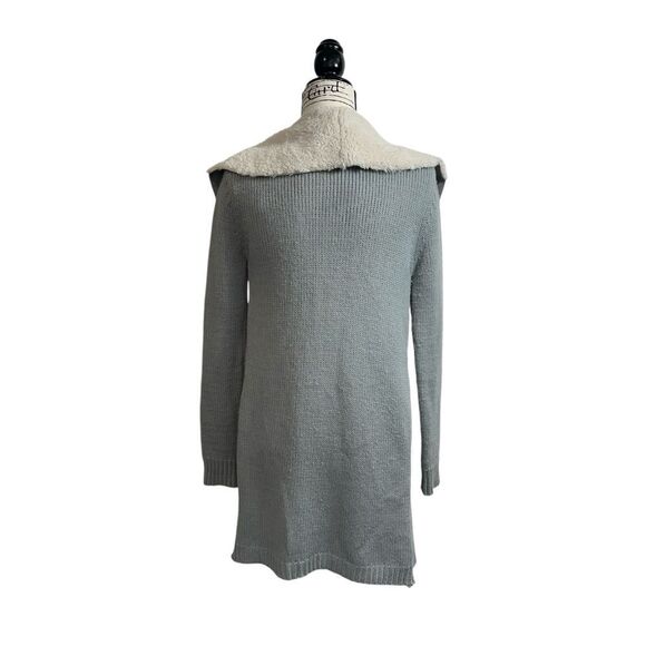 Stradivarius Penny Lane Style Sherpa Faux Suede Knit Open Cardigan, Small - Picture 4 of 10